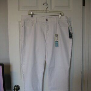 Old Navy Women's Jeans White Size 16 Tall Boyfriend Straight Driot Stretch NEW